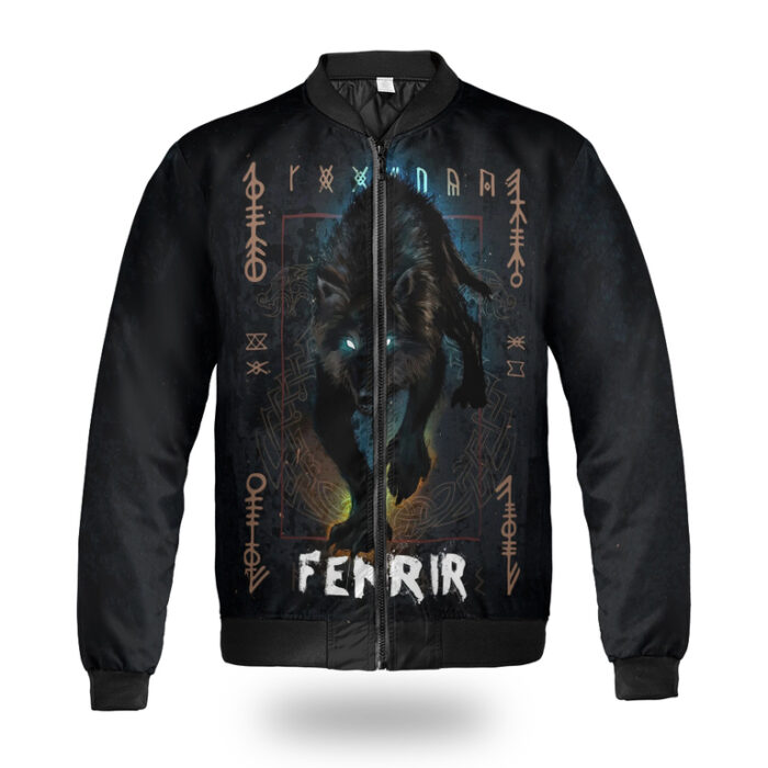 Viking Bomber Jacket Fenrir And Odin Graphic Art