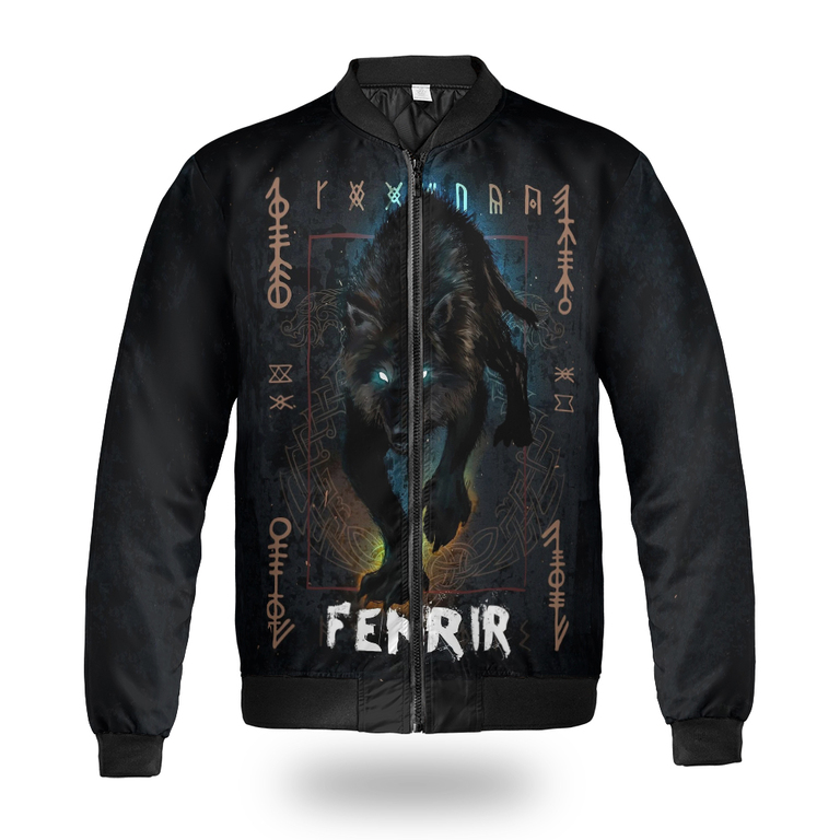 Viking Bomber Jacket Fenrir And Odin Graphic Art