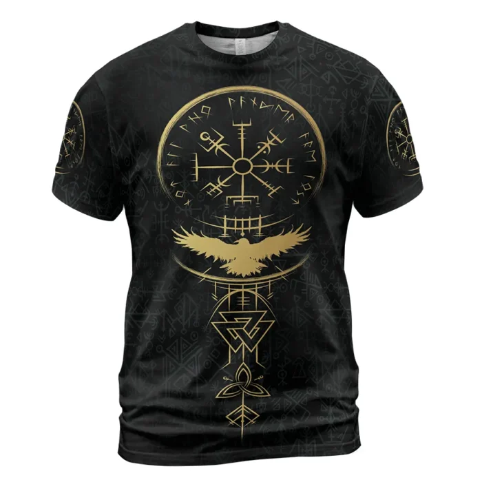 Norse Tee – Viking Raven & Viking Compass Rune Power