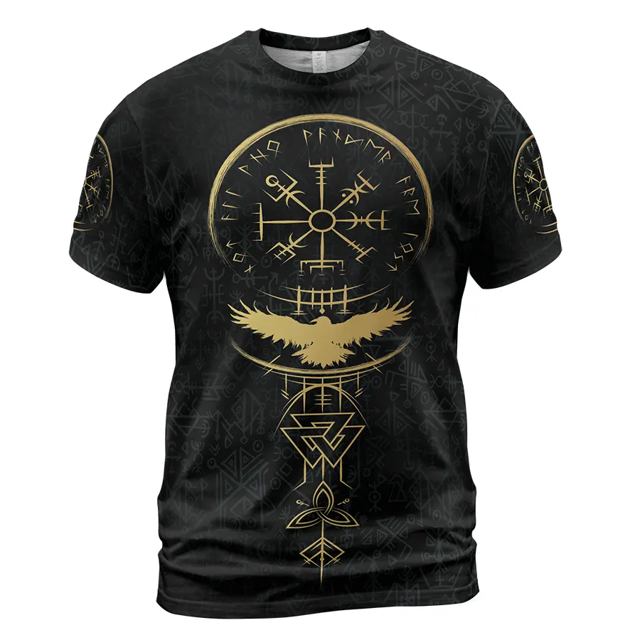 Norse Tee – Viking Raven & Viking Compass Rune Power
