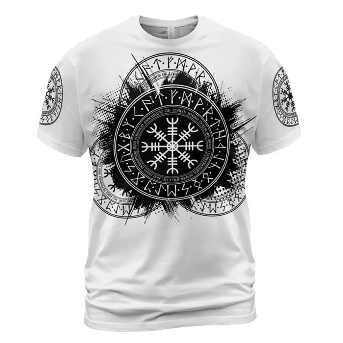 Viking T Shirt – The Helm of Awe Protection Symbol