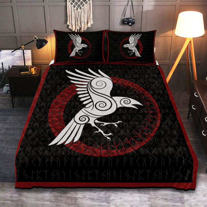Viking Quilt Set Norse Raven Rune