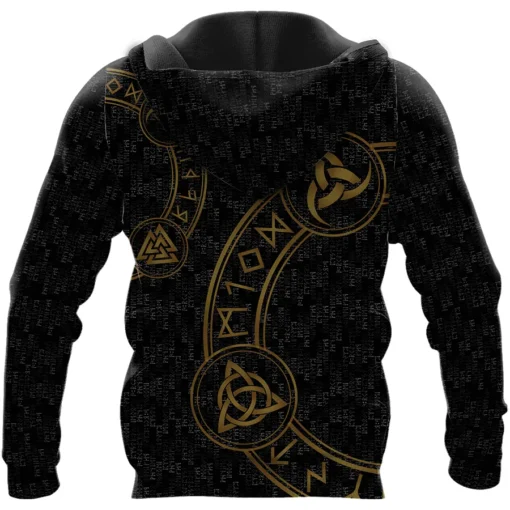 Viking Hoodie – Viking Valknut Rune Triple Horn Legendary Design