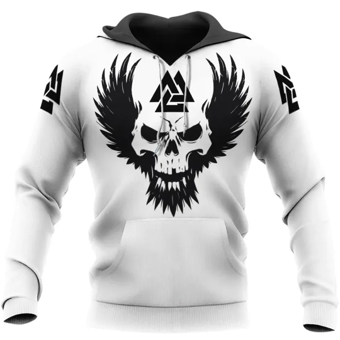 Viking Hoodie – Viking Valknut Skull Wings Power