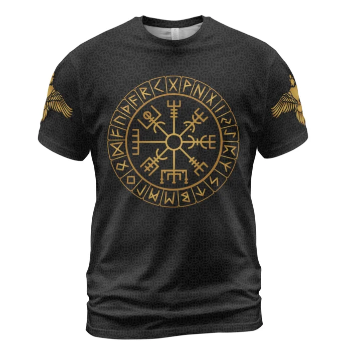 Viking T Shirts – Vegvisir Shirt & Gold Tree of Life Legendary Design